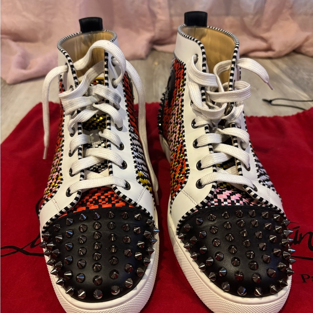 Christian Louboutin Multicolor Spiked Sneakers